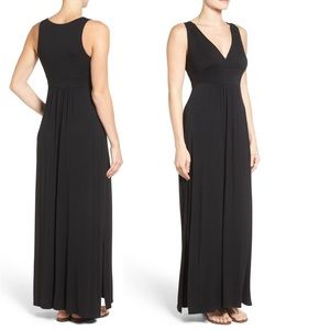 Caslon black knit maxi dress size xs